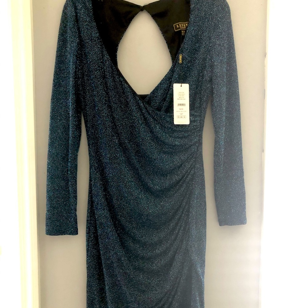 Shimmery Blue Bodycon Dress